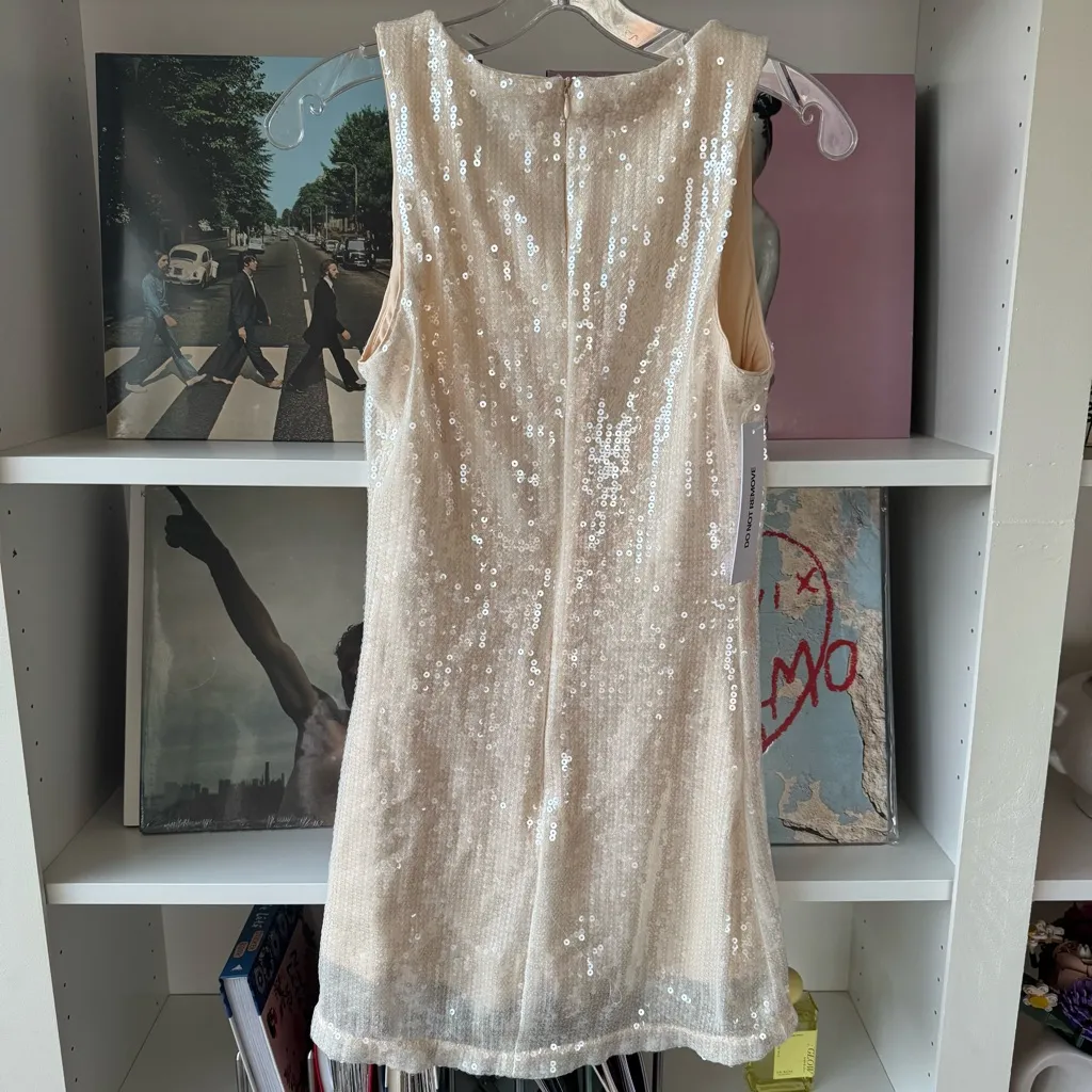 NWT PRINCESS POLLY Sequin Yumiko Romper Champagne Sparkle - Image 7