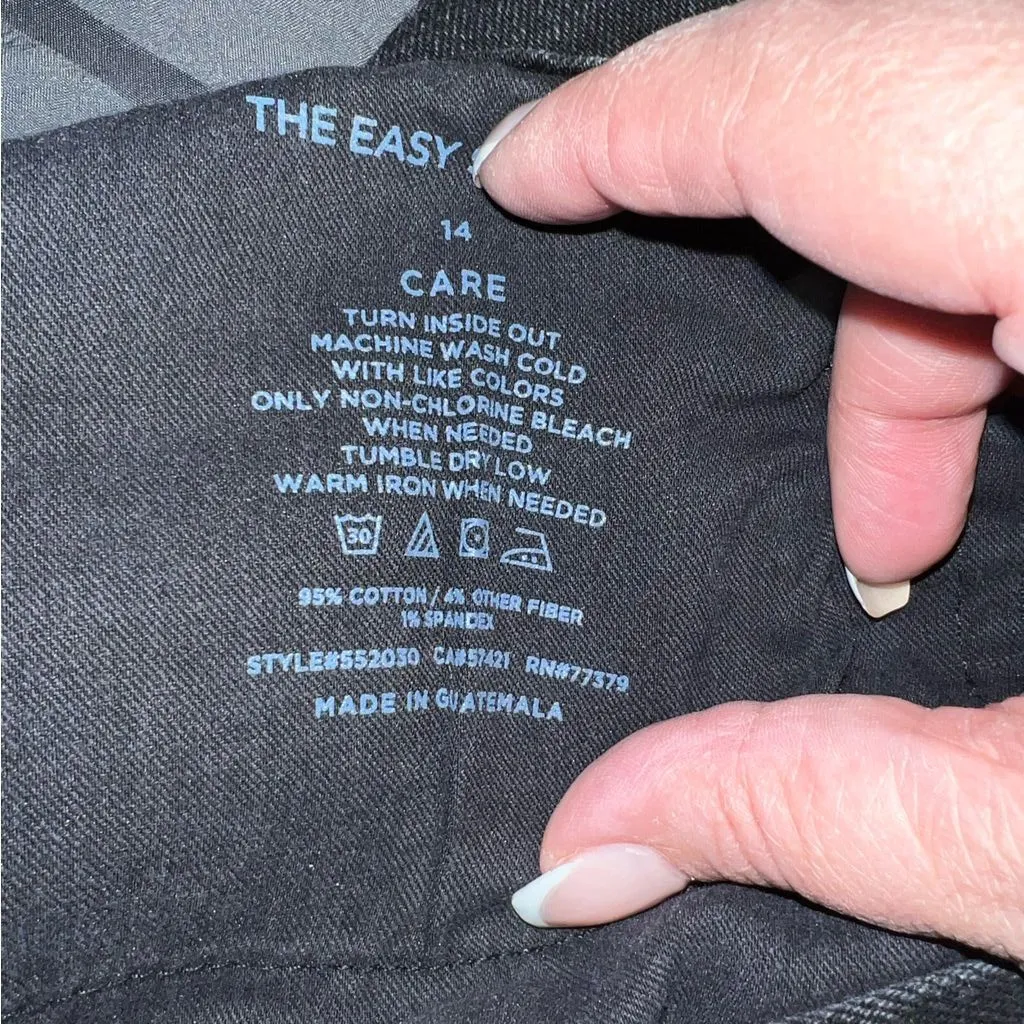 Ann Taylor‎ Black The Easy Straight High Rise Wide Leg Crop Denim Jeans - Image 8