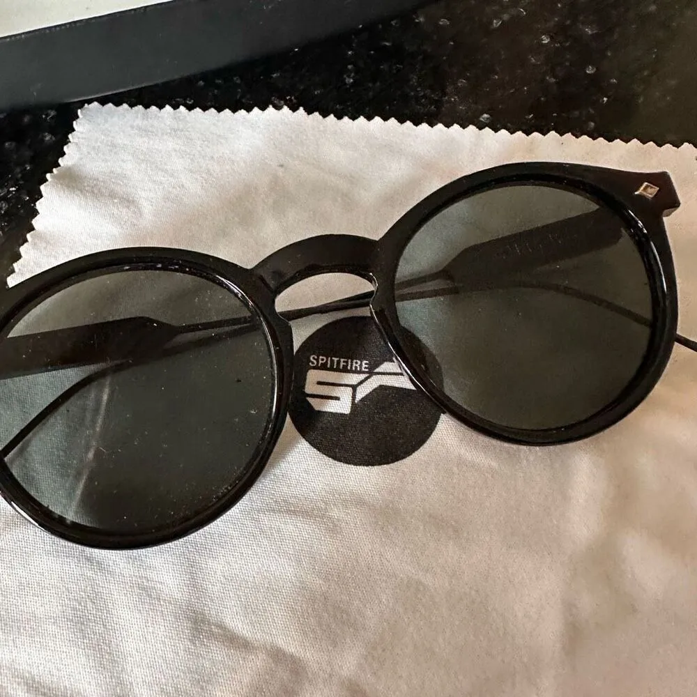 Spitfire Women's Reflective Round Polarized Sunglasses Classic Black Lenses - Image 11