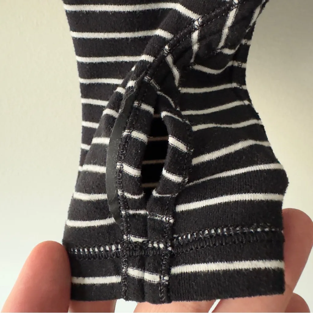 Lululemon Base Runner Long Sleeve Parallel Stripe Black White/Black Striped Top - Image 9