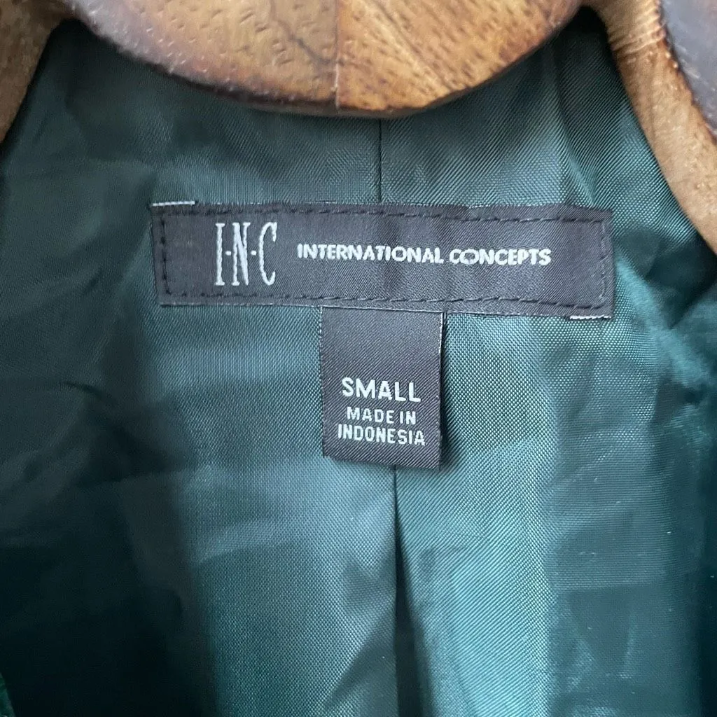 INC International Concepts Green Velvet Double Breasted Blazer S - Image 5