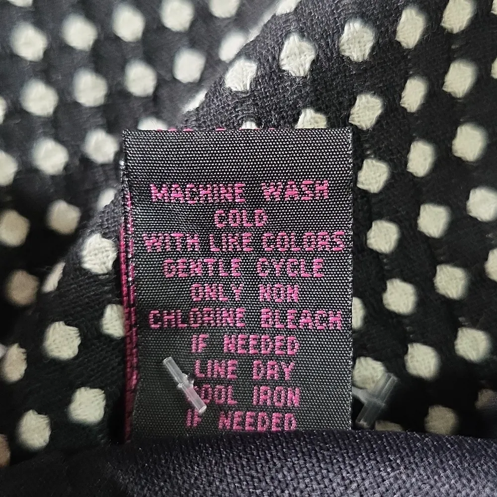 Wrapper Black & White Polka Dot Above the Knee Skirt Lace Hem - Image 9