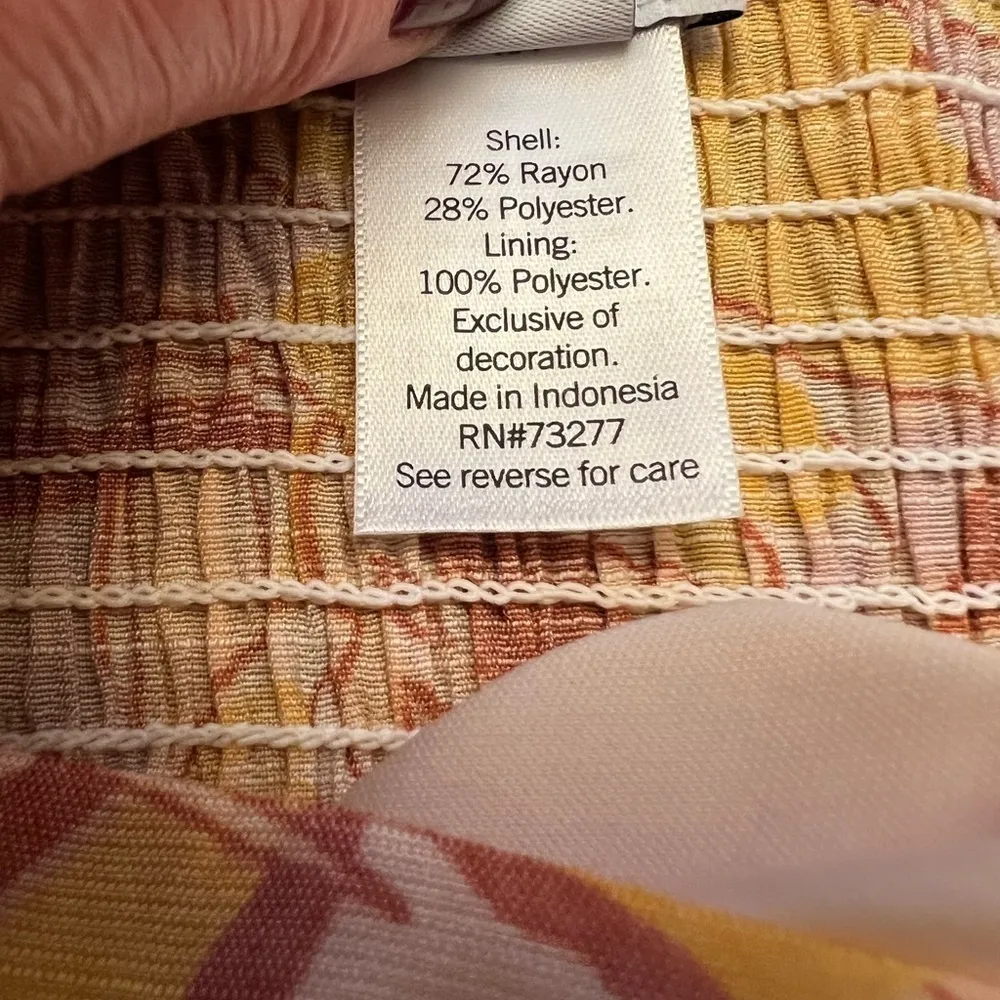 NINE West twist front blouse yellow multi color size 0X - Image 8