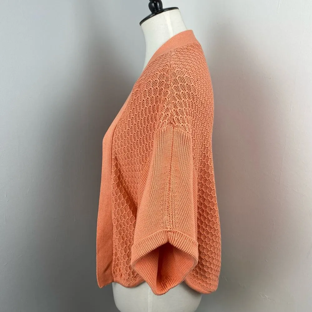 Magaschoni Apricot Balero Short Sleeve Open Cardigan Sweater Small - Image 4