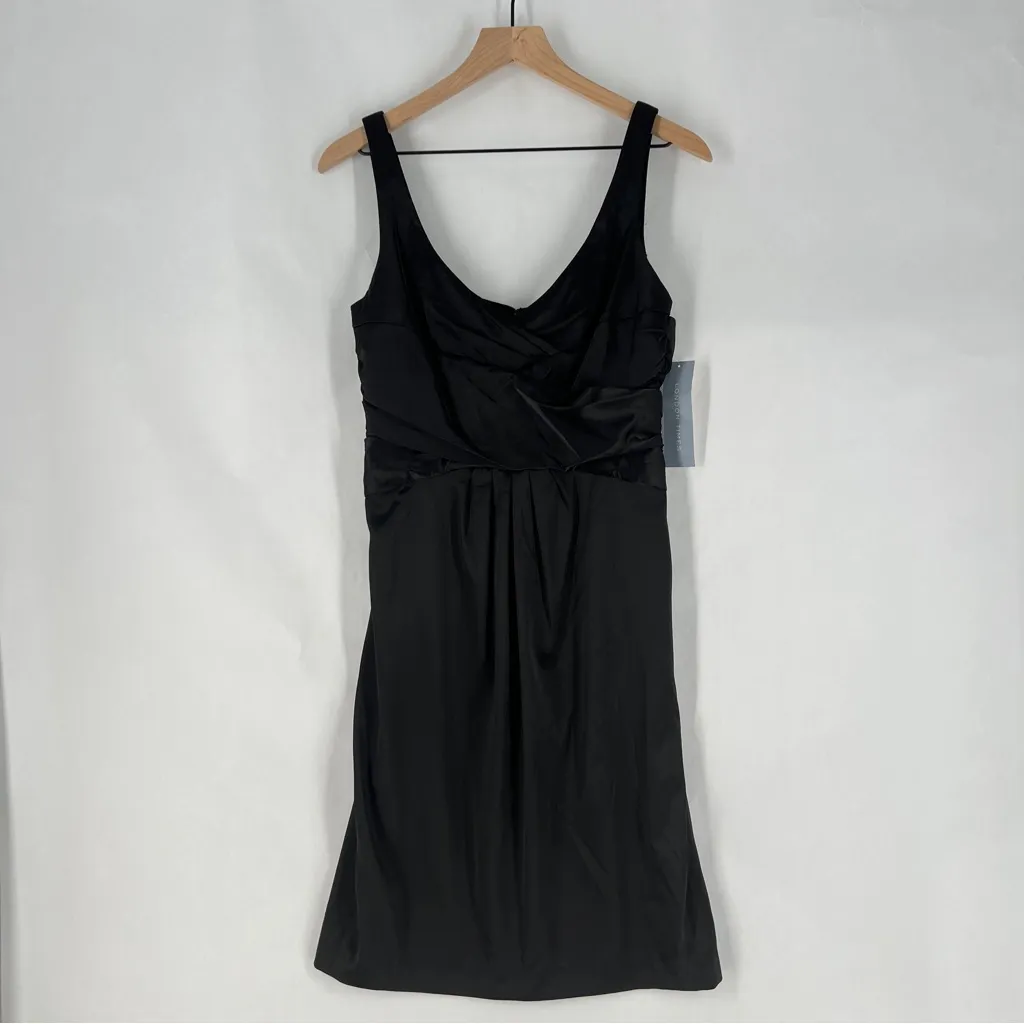 London Times Elegant Black Stretch Satin  Sleeveless‎ Sheath Dress NWT Size 10 - Image 2