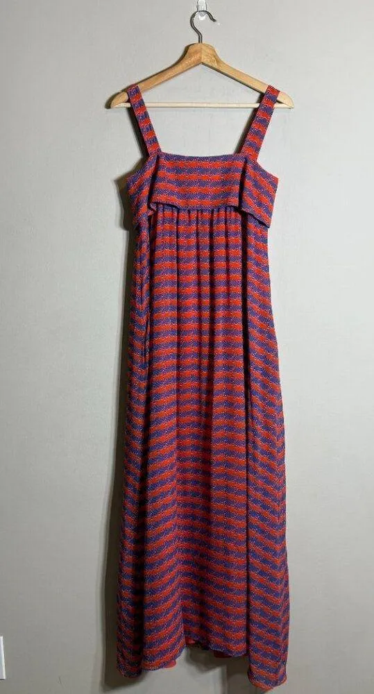 NWOT Opening Ceremony 100% Silk Patterned Tent Maxi Dress Women's 0 Orange Flowy - Image 4