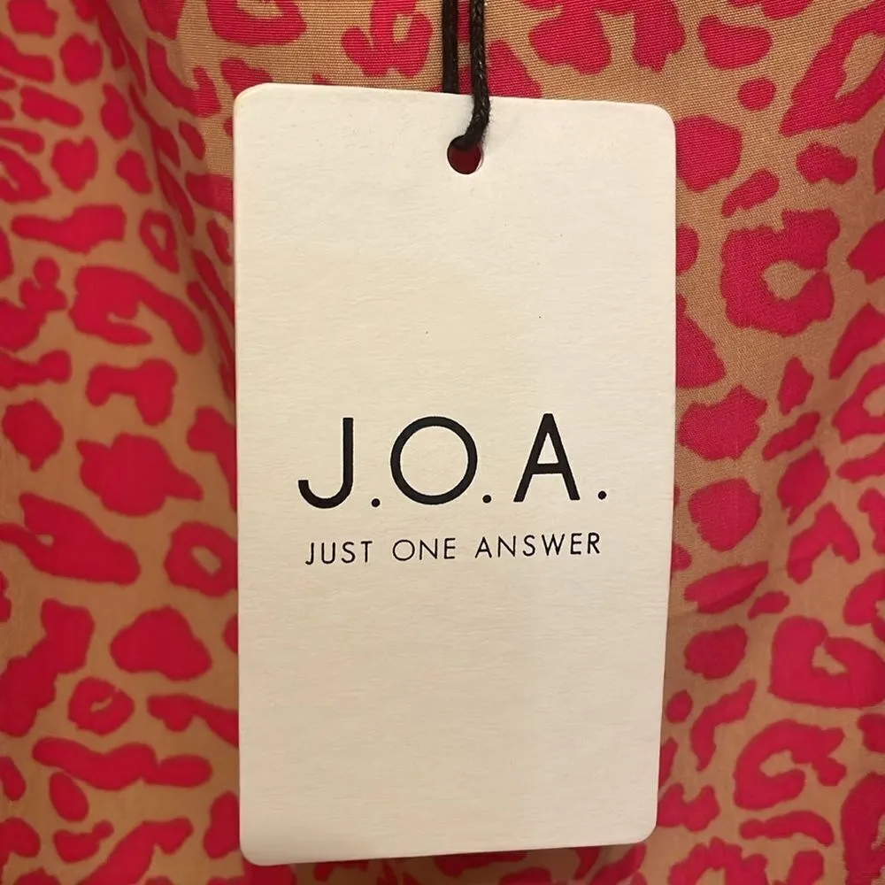 ✨J.O.A Ruched Minidress Pink Leopard Dress, NWT - Image 7
