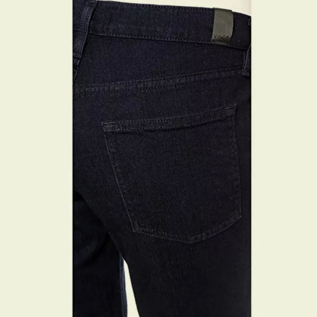 Vince Mason Womens 29 Jeans Relaxed Rolled $220 Dark Indigo Wash Skinny Crop Leg - Image 4