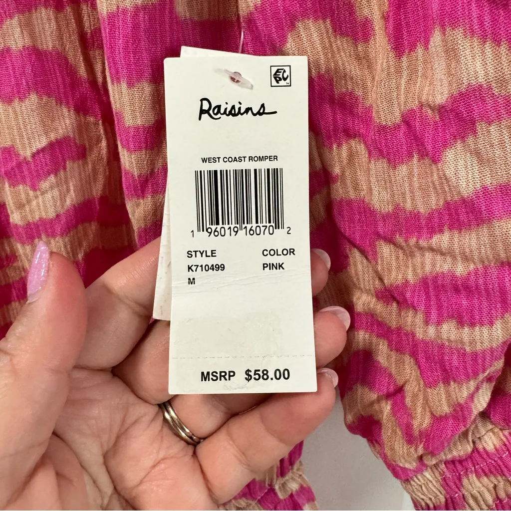 Raisins West‎ Coast Romper NWT size Medium Pink Tiger Swimsuit Cover Up - Image 7
