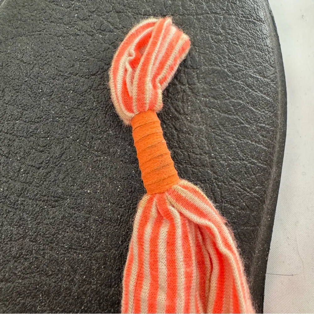Sanuk Yoga Sling 2 Womens Orange Stripe Canvas Flip-Flops Sandals Comfort Size 9 - Image 2