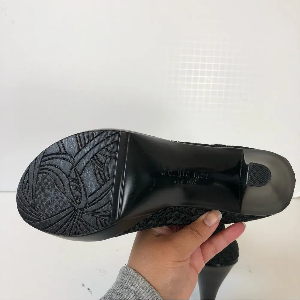 Bernie Mev Leilani Black Metallic Detail Woven Mary Jane Pumps 8.5 - Image 7