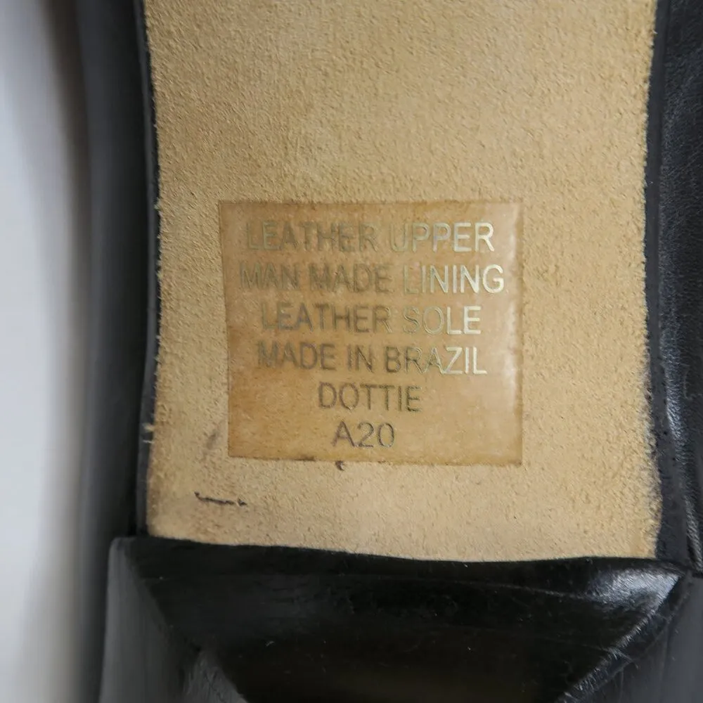 Vintage Y2K Antonio Melani Black Leather Hole Punch Pumps - Dottie - Image 8