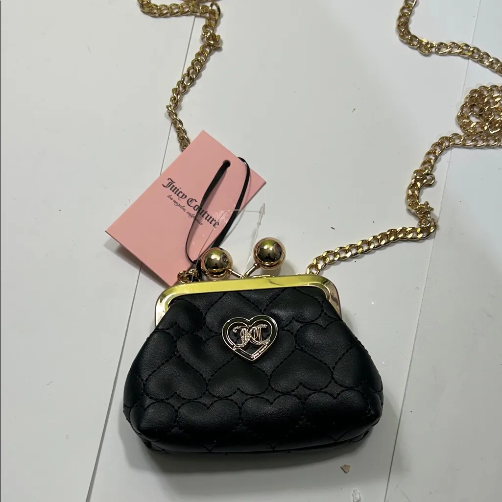 Juicy Couture  Black Mini Bag with Gold Chain - Image 3
