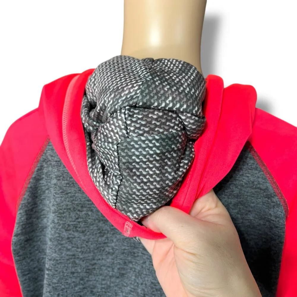 Nike Womens ThermaFit Athletic Hoodie Hooded Sweatshirt Pullover Pink Gray Large - Image 5