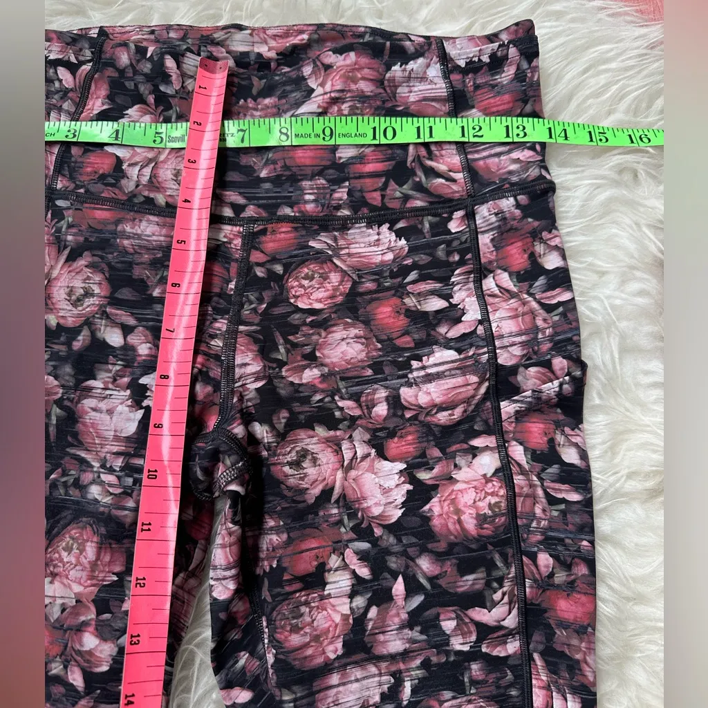 Lululemon Fast Free Crop II *Nulux 19” Peony Multi Floral Leggings Women Size 8 - Image 8
