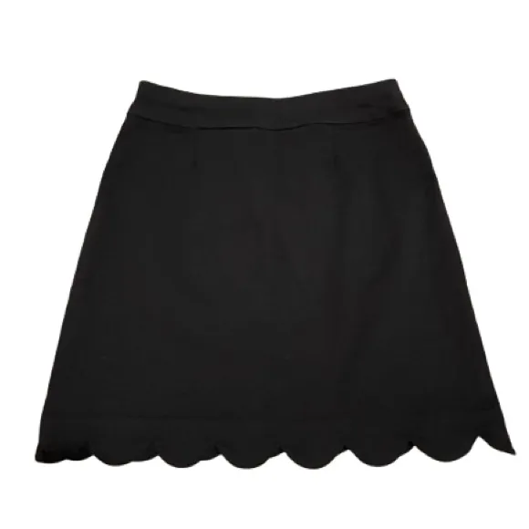 Croft & Barrow Black Scalloped Edge Pencil Skirt Skort Sz 4 - Image 2