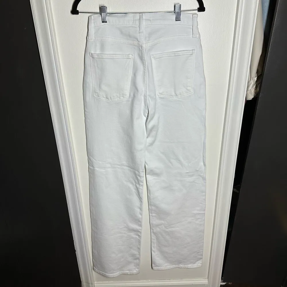 NEW Evereve White Ever Trouser Jeans Denim Size 28 Women's High Rise Straight - Image 7