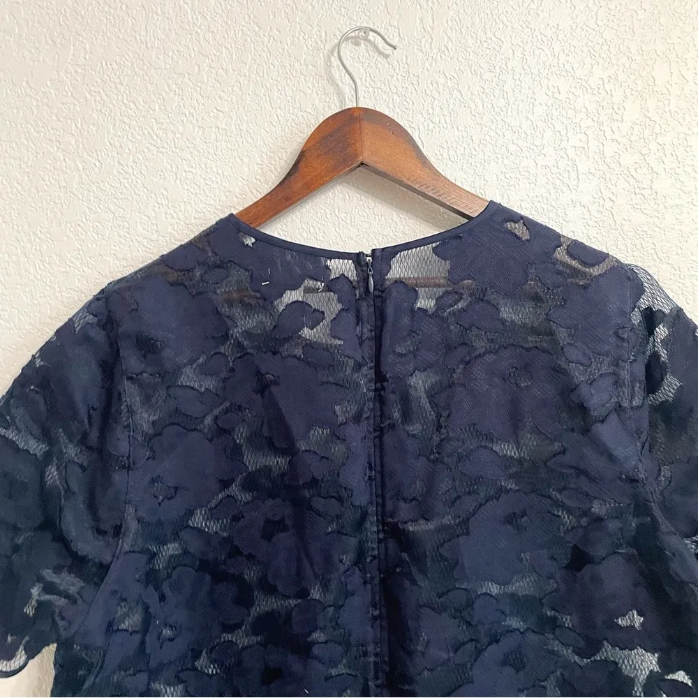 Cato Womens Shirt Blouse Blue Floral Lace Short Sleeve Plus Size 18/20 - Image 4