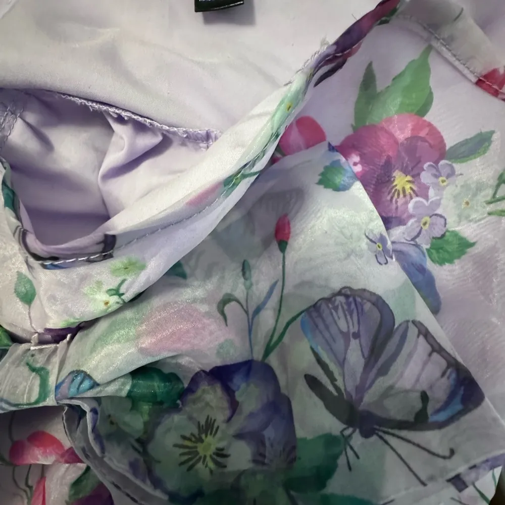 SHEIN Cami Dress Floral Print Bow Tie Front No Stretch Mini Dress Sz M Like New! - Image 7