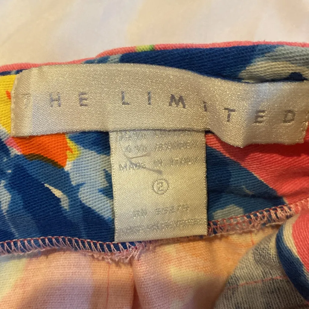 203 Vintage 90s The Limited Floral work Romantic Mini A Line Skirt Pink Blue 2 - Image 6