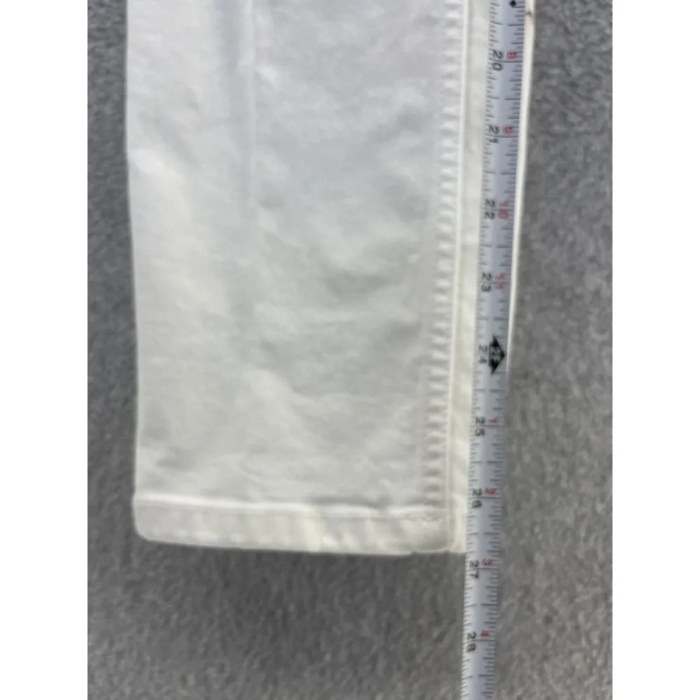 Banana Republic Women's Boyfriend White Denim Jeans Size 6 Distressed Cotton - Image 9