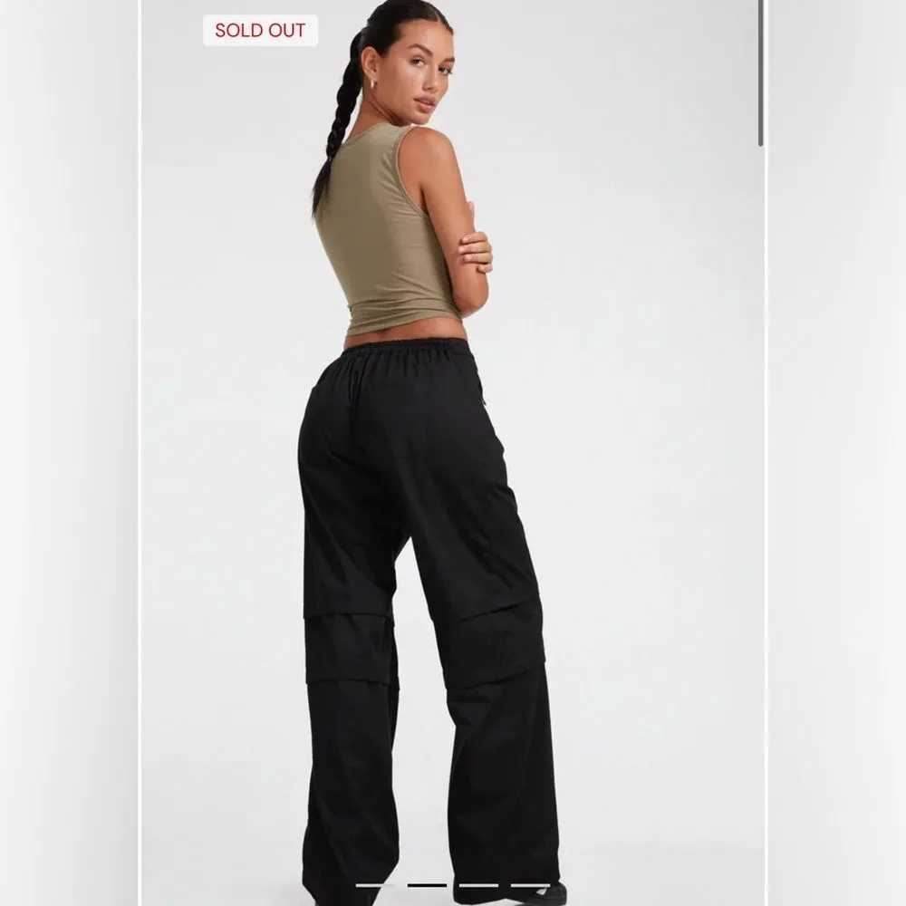 NWT Motel Eilid Wide Leg Trouser In Drill Black - Image 2