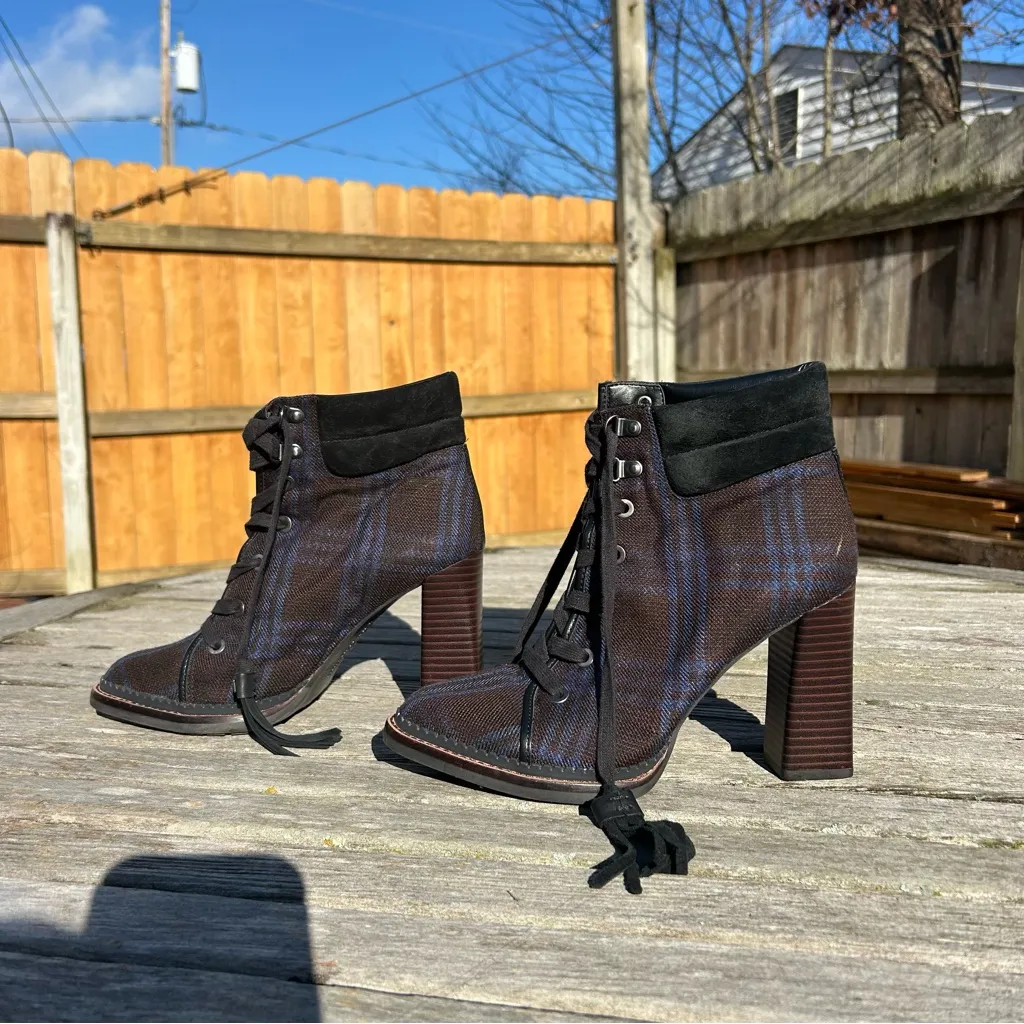 Sam Edelman Sondra Navy‎ plaid boots size 8 - Image 4