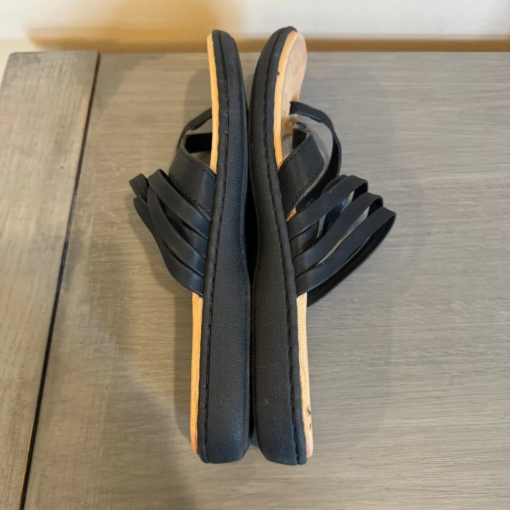 B.O.C. Sz 9 Alisha Black‎ Sandals Strappy Thongs Slides Born Concept Cushioned Black - Image 7