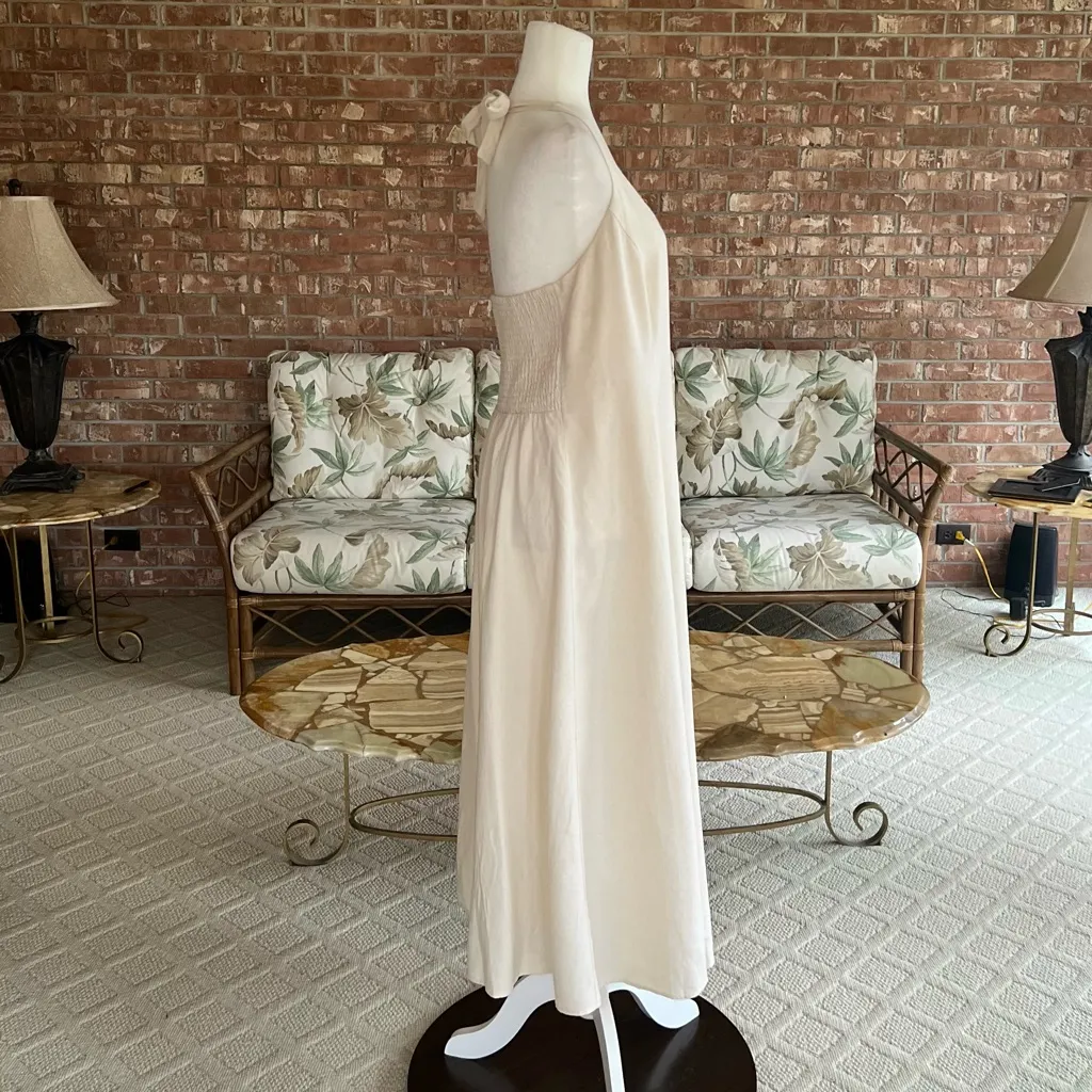 Lascana Venus Midi Dress Flowy Halter Sand Cream NWT 12 Party Garden Sundress - Image 12