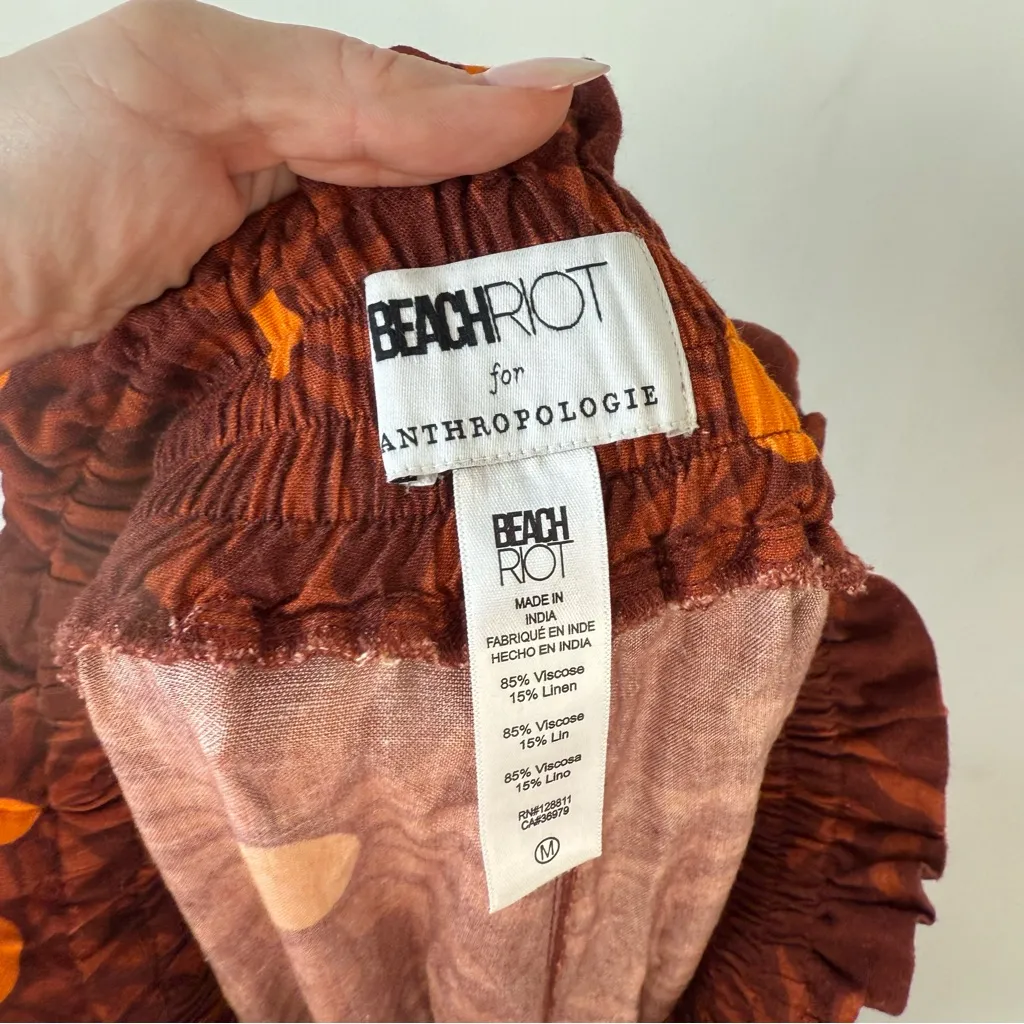 Beach Riot x Anthropologie Brown Sun Print Cover-Up Pants M - Image 6