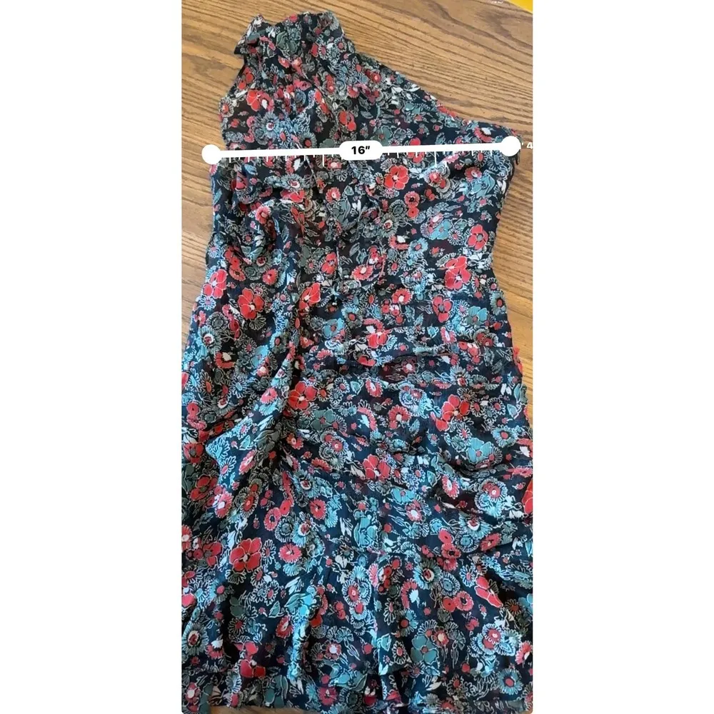 Veronica Beard Black  Ballard Printed Ruffle One-Shoulder Mini Dress size 8 - Image 4