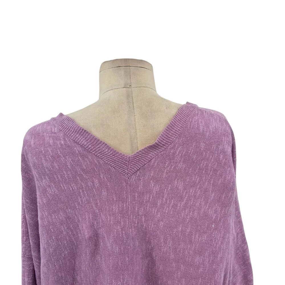Eileen Fisher Lavender Dusk Purple Linen Cotton Slub Kimono Cardigan Size Medium - Image 8