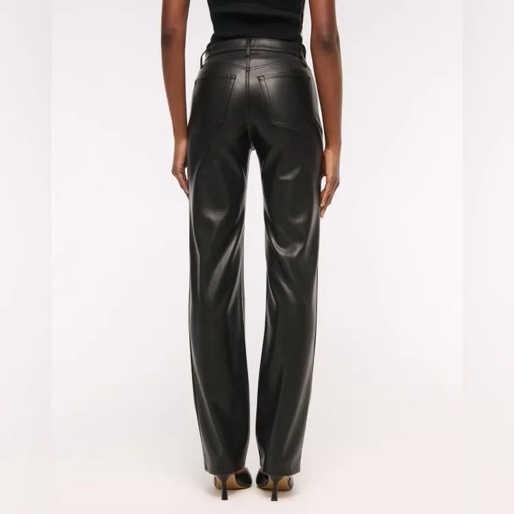 ABERCROMBIE & FITCH The 90’s Straight Ultra High Rise Vegan Leather Pants - Image 2
