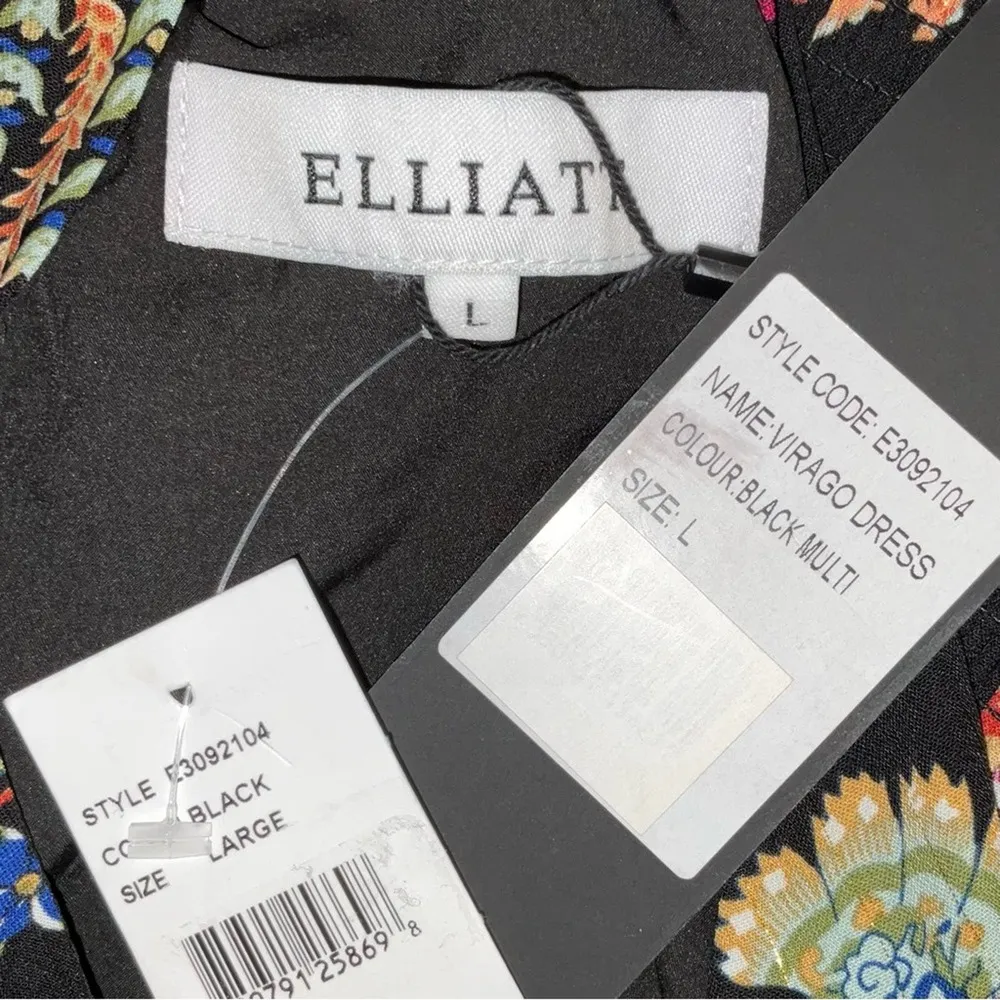 NWT Elliatt Virago Halter Sleeveless Black Floral Dress LARGE - Image 5