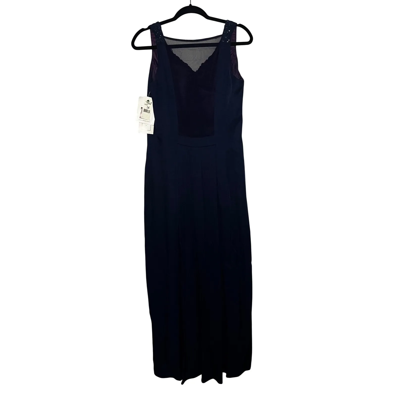 Vintage 1990s Scott McClintock Navy Evening Dress | Sz 14 | New With Tags Blue - Image 2