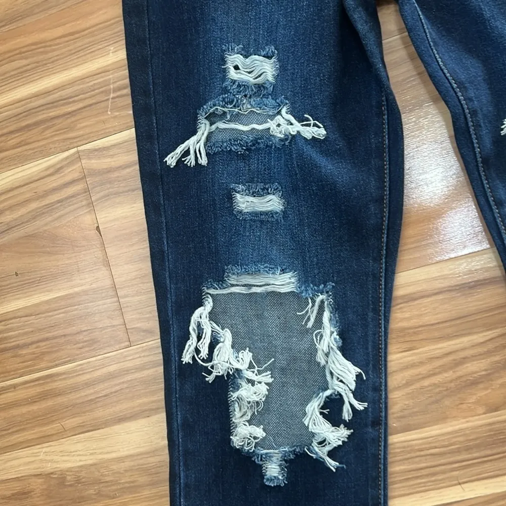 Ripped Dark Blue Jeans - Image 8