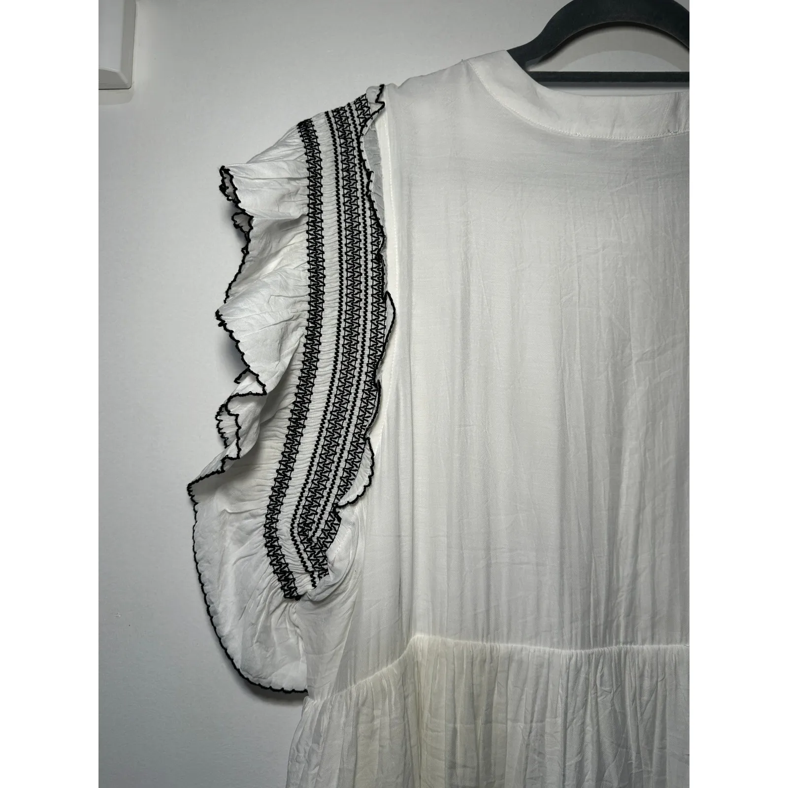 English Factory Ruffled Mini Dress White Black Plus Size 2X NWOT Feminine Charm - Image 9