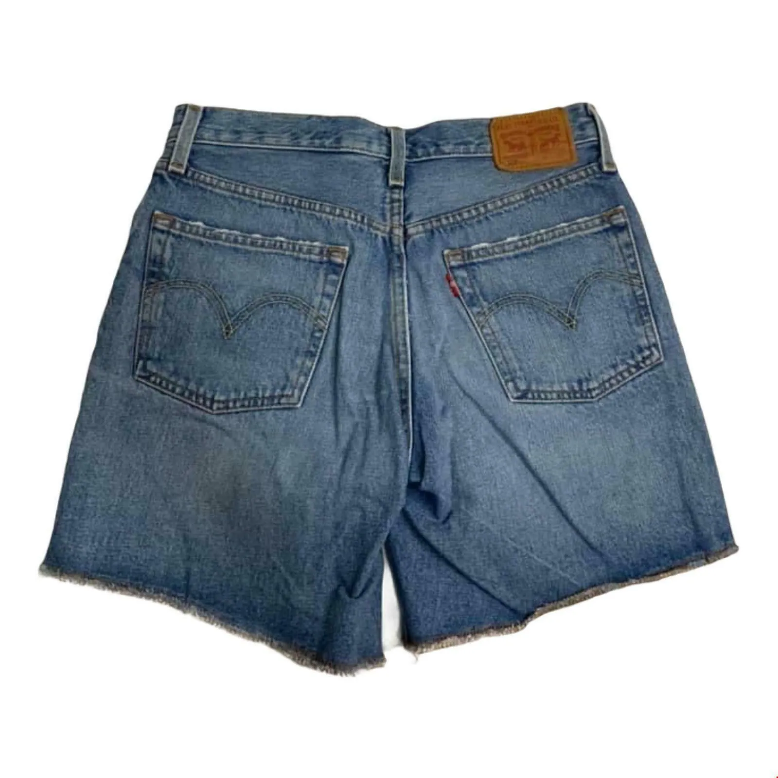 Levi's 501 Mid Thigh‎ Distressed Denim Shorts 26 - Image 3