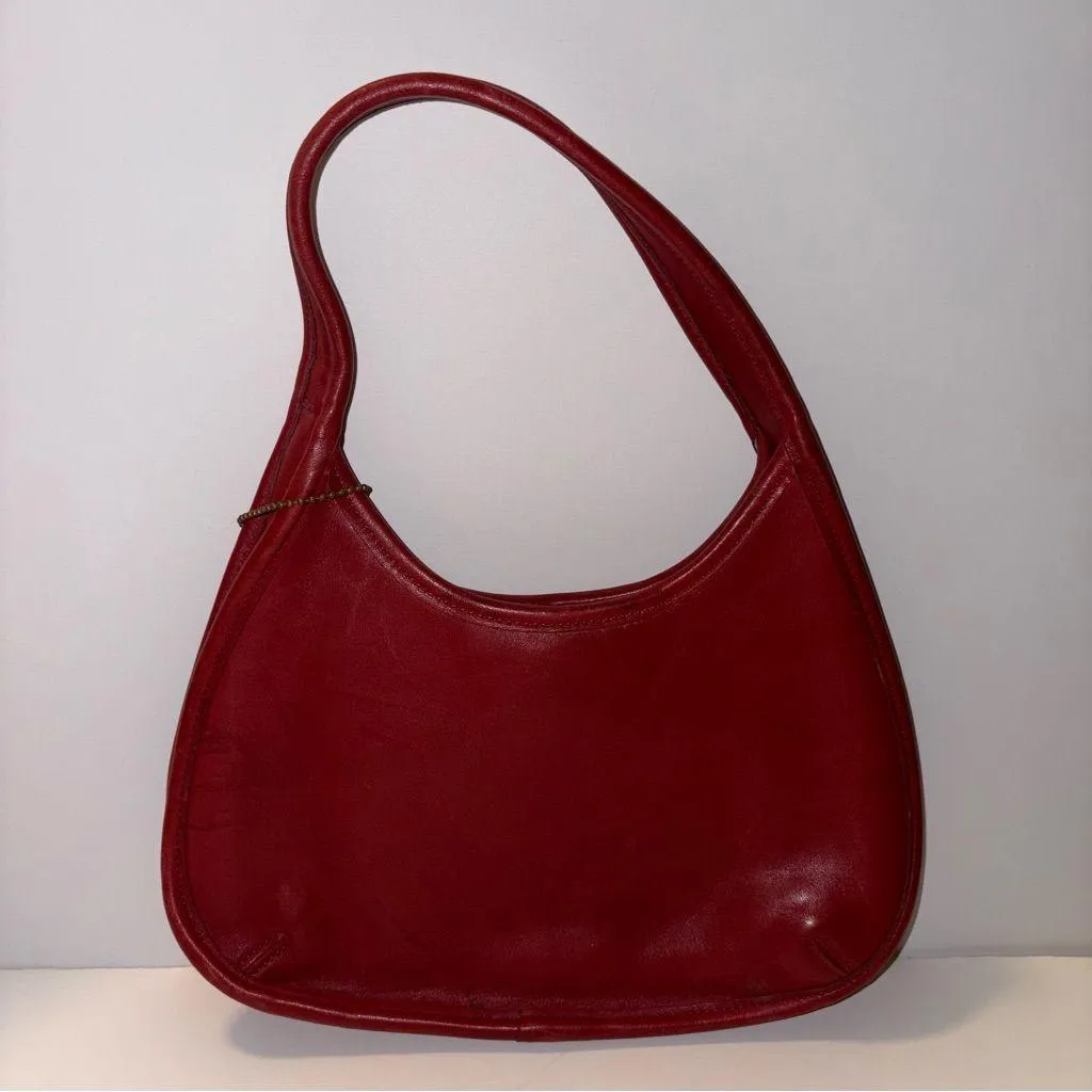 Coach 1998 Ergo Vintage Zipper Small Hobo One Shoulder Purse Bag Red Leather EUC - Image 3