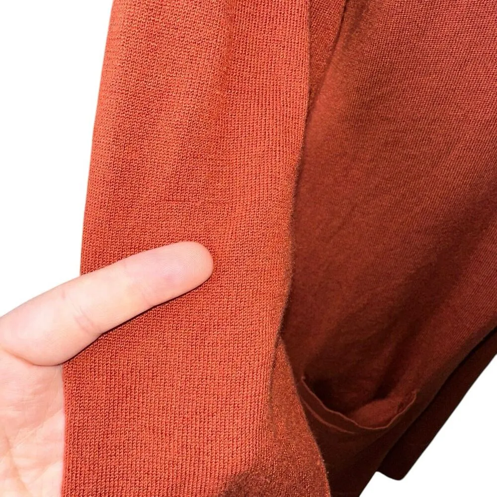 Alexandra + Oak Pumpkin Spice Orange Long Open Front Cardigan Pockets Sz Medium - Image 5