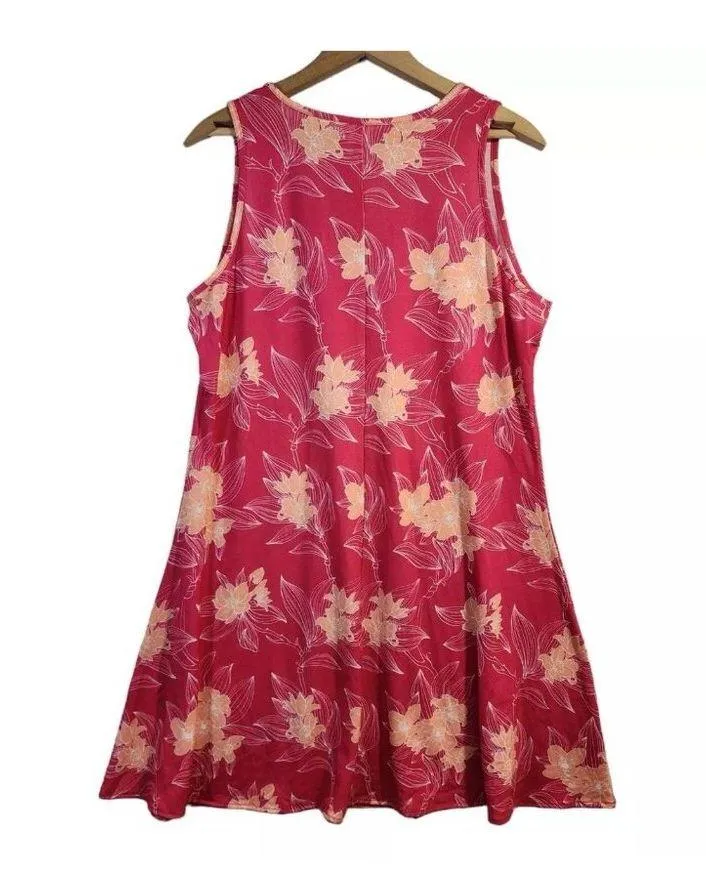 West Loop Size XL Sleeveless Dress Floral Knit Tank Midi Tropical Pink. New - Image 4