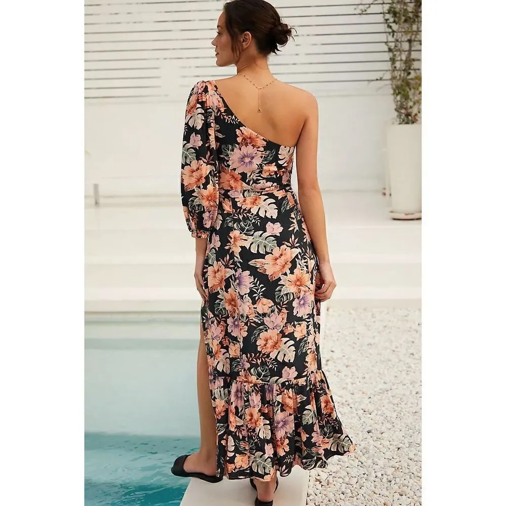 New. L*SPACE floral one shoulder maxi dress.  Size 6. Retail $150 - Image 7