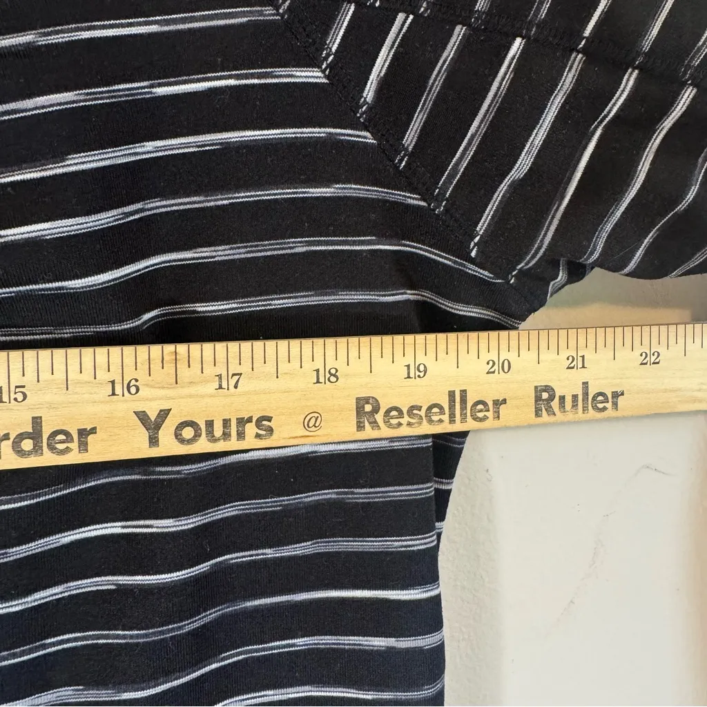 Athleta Elite Striped Half Zip Pullover Long Sleeve Stretch Black White Size XL - Image 7