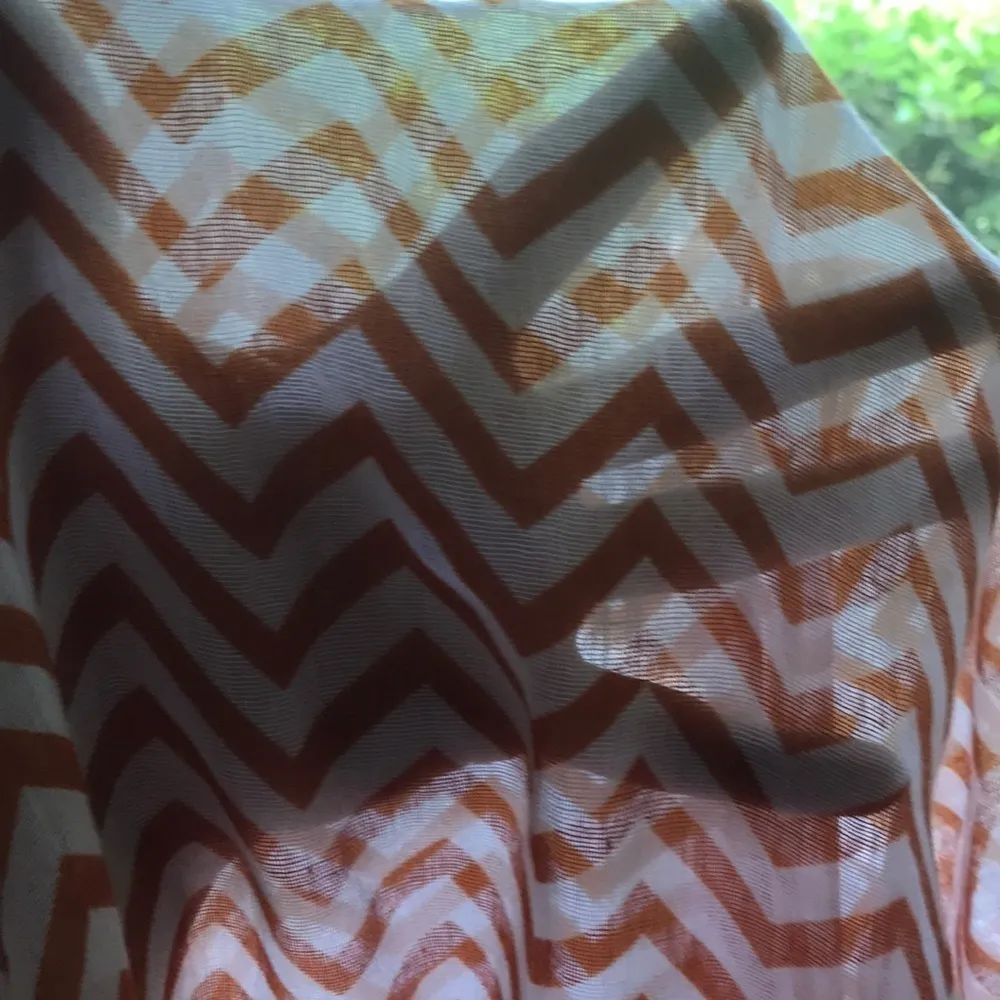 Burnt orange/white chevron striped infinity scarf Orange - Image 3