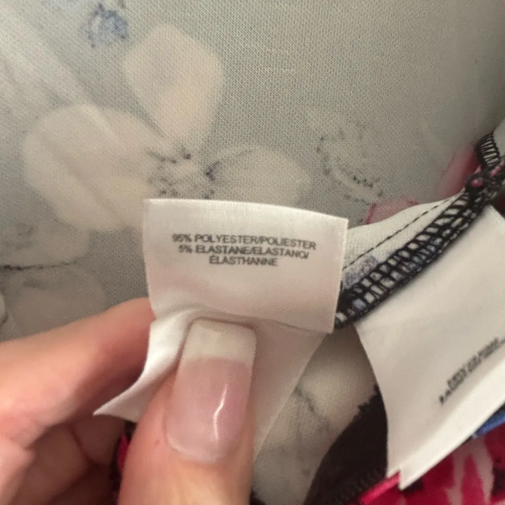 Nine West Floral Print Dress – Size 6 – Ruffle Hem & Bell Sleeves - Image 7