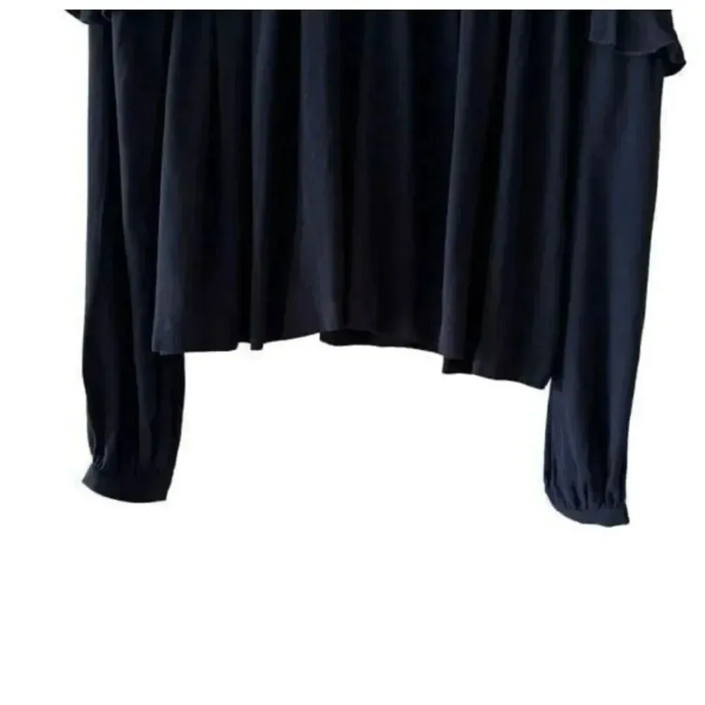 Free People Womens Little Bit Of Love Knit Blouse  Crochet Flowy Sz M #1840 - Image 6