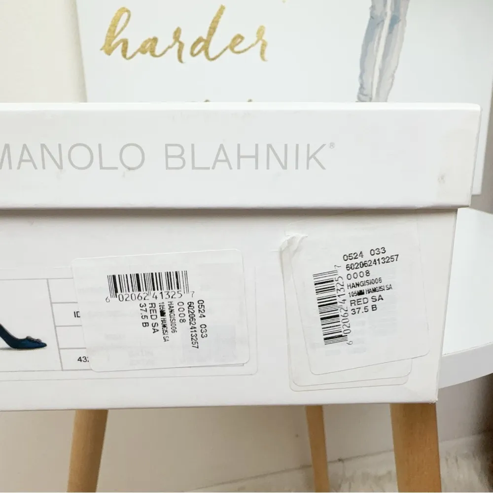 NIB Manolo Blahnik Wine Red 105mm Hangisi Satin Pumps Size 37.5 - Image 14
