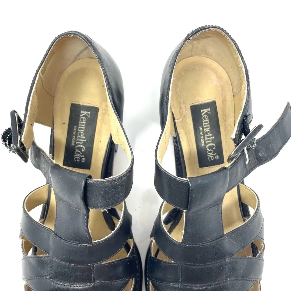 black leather shoe sandals, size 8.5 - Image 6