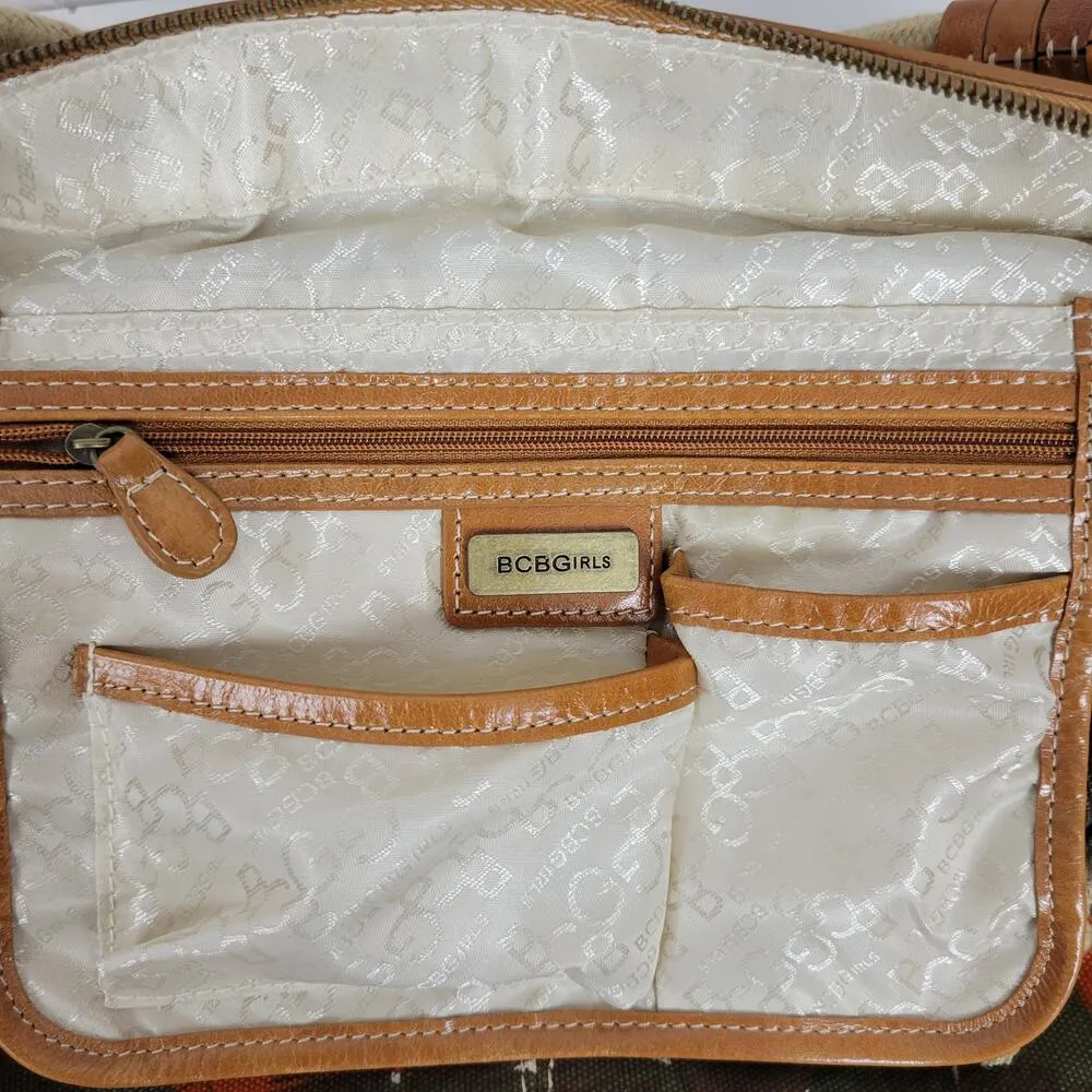 BCBGirls Womens Shoulder Bag Green Fatigue Print Canvas Leather Trim T06116 NEW - Image 13