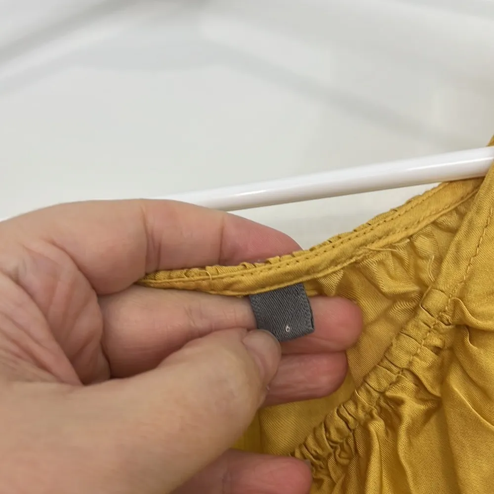 Vanessa Virginia Anthropologie Size 6 Yellow Eyelet Lace Swing Tank Top - Image 7